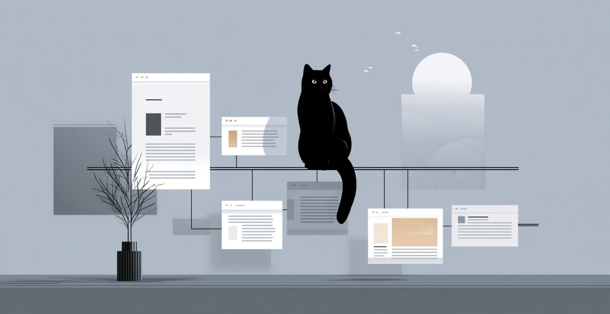 黒猫ロデム型 Vol.1でTOPページ・固定ページ・投稿・Threadsの役割を分ける設計イメージ